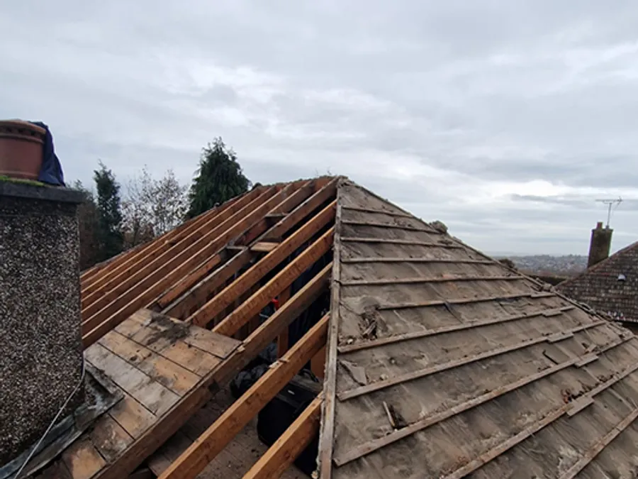 Illustrative roof-restoration work